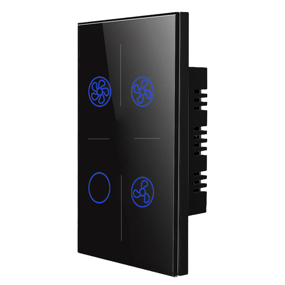 Black EyZEE® smart fan and light glass touch switch