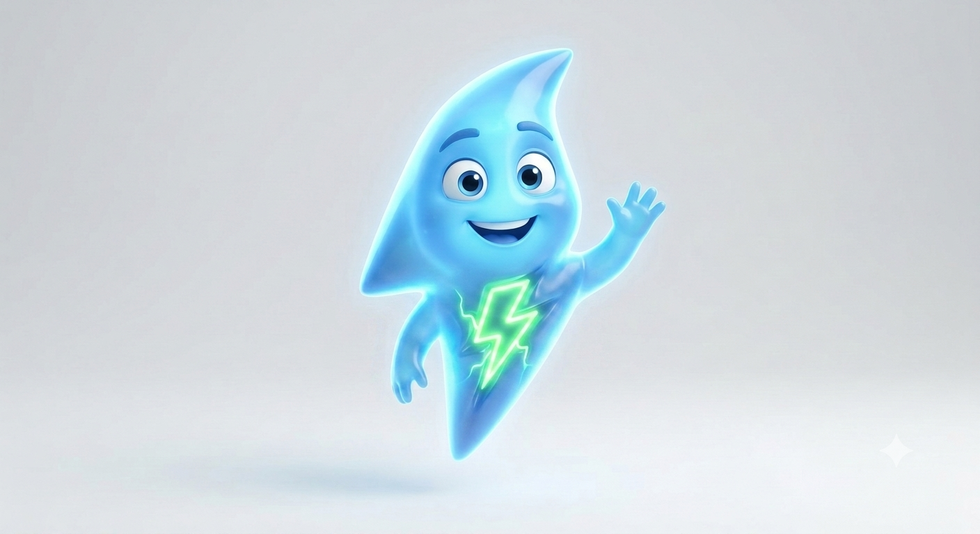Sparky, the energetic EyZEE electricity character
